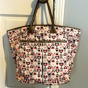 LeSportsac Large Tote with hearts
